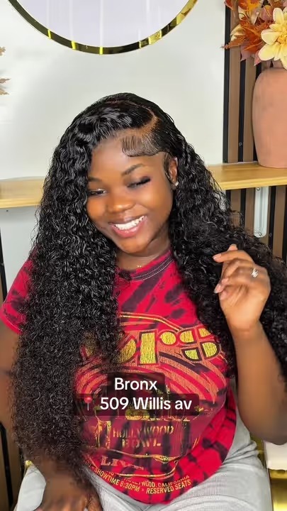 Curled wig styling